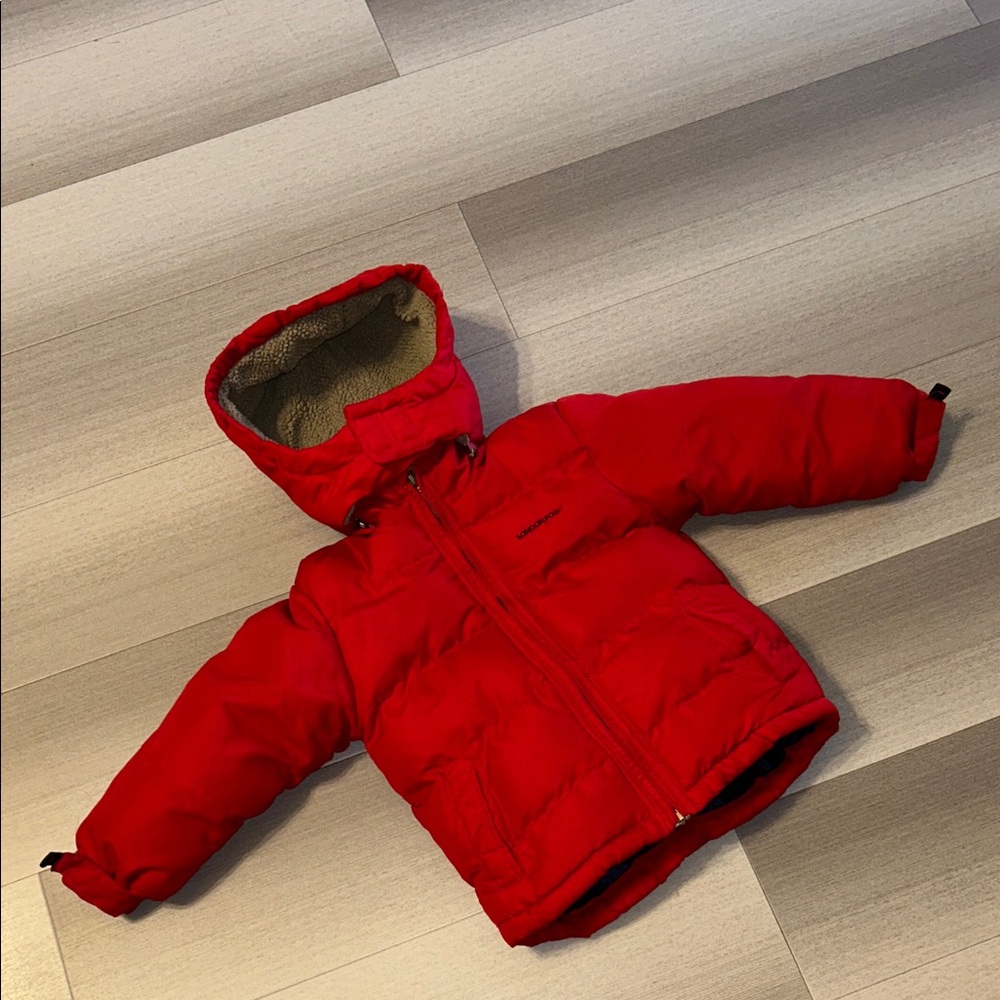 London Fog Red and Gray Hooded Jacket